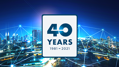 Imagem do marco de 40 anos em 2021 