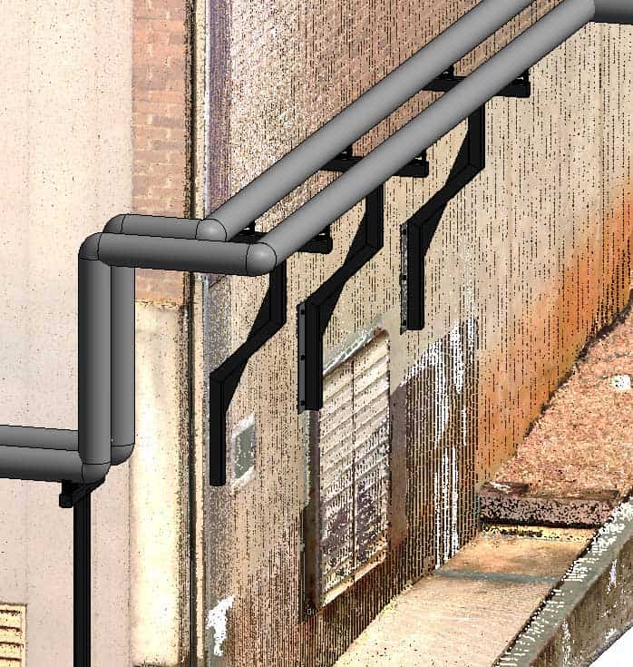 wall mounted piping support