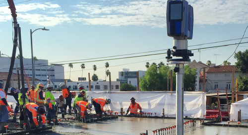 Laser scanning wet concrete for quality control