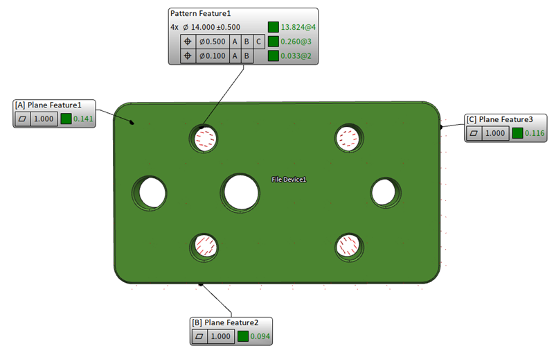Two single-segmented position tolerancing