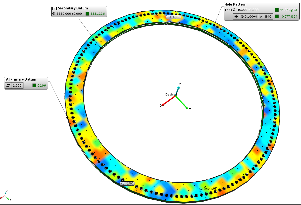 Wind turbine tower flange with hole pattern