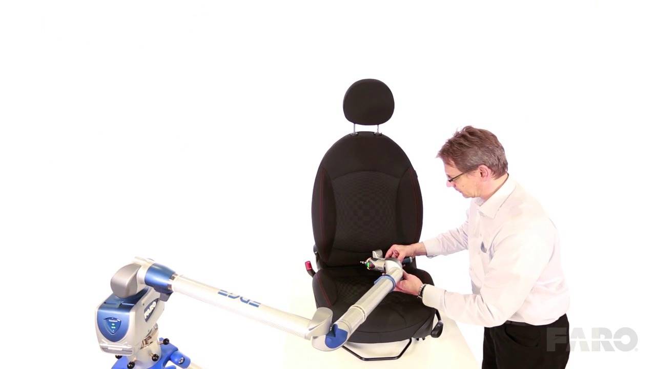 Precise measurement for car seat lumbar positions Video FARO