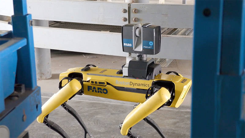 Laser scanning in construction made easy with a laser scanner mounted on a mobile robot