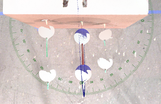 Scanned project point cloud with trajectory rods in FARO Zone 3D software.
