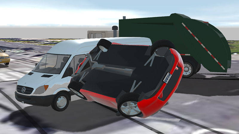 Überschlagenes Fahrzeug