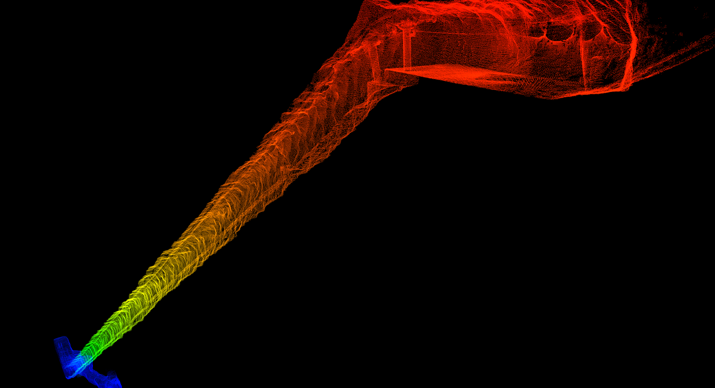  Point cloud data of a mining shaft