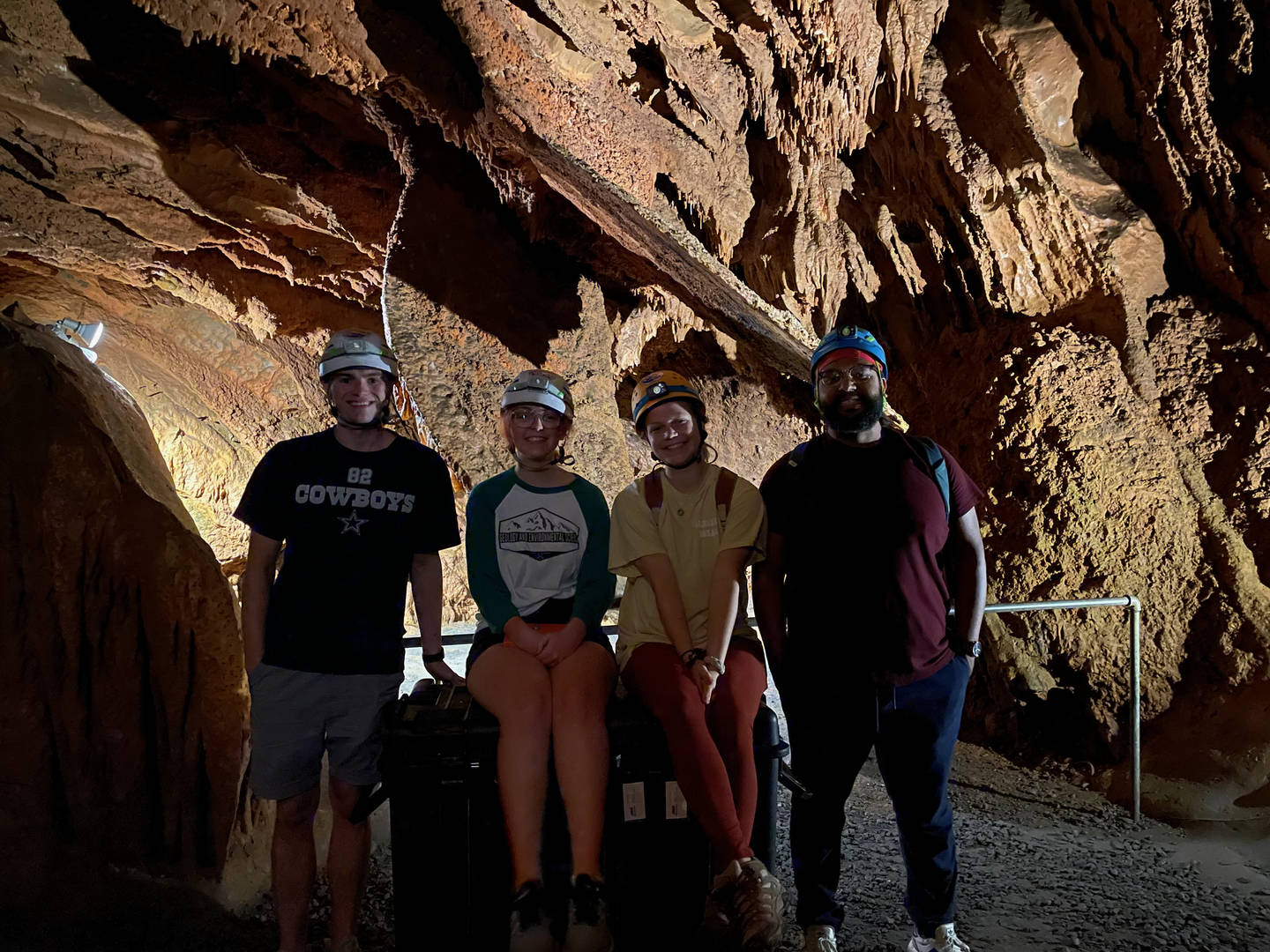 Research group photo within the caverns