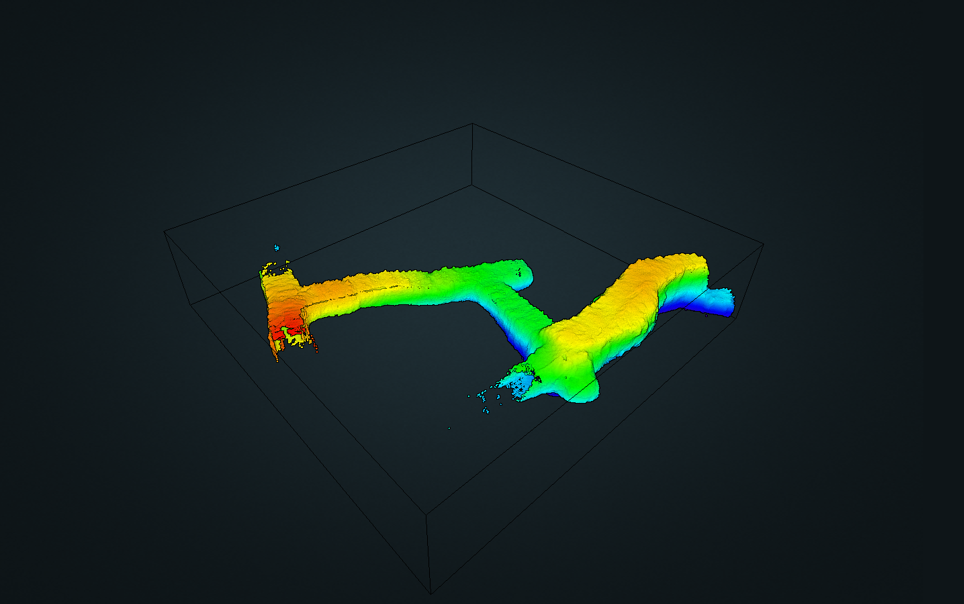 Point cloud data of a mine tunnel