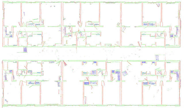 Point cloud data of an internal floorplan from an apartment