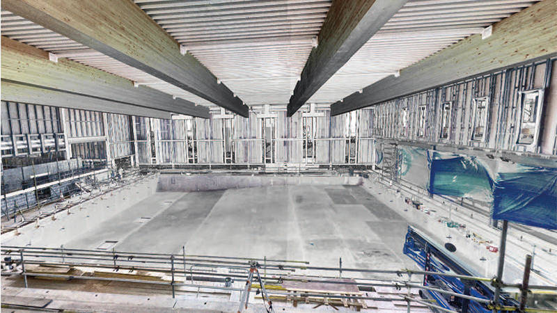 3D imaging of a swimming pool being built