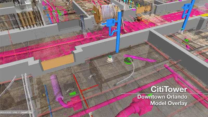 As-built data from CitiTower construction project captured with 3D laser scanners for quality control