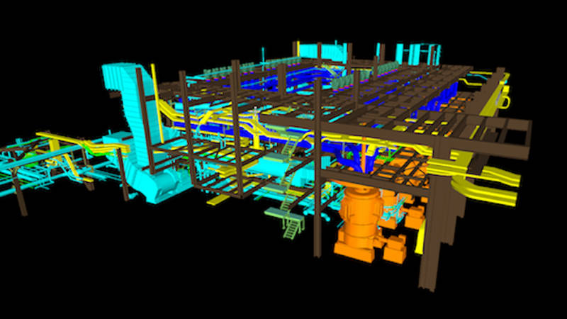 3D modeling used in an industrial facility construction project
