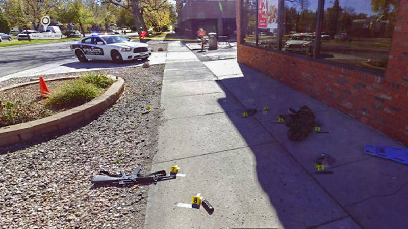 The crime scene of a 2016 shooting in Colorado Springs, Colorado